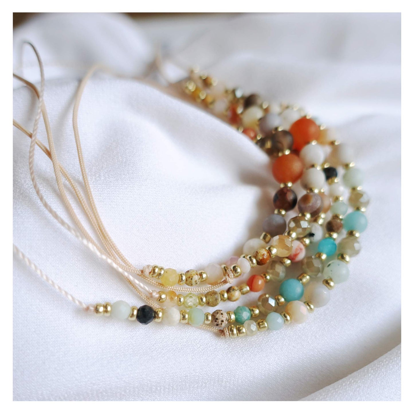 Bracelet with natural stones, orange aventurine, TD9220