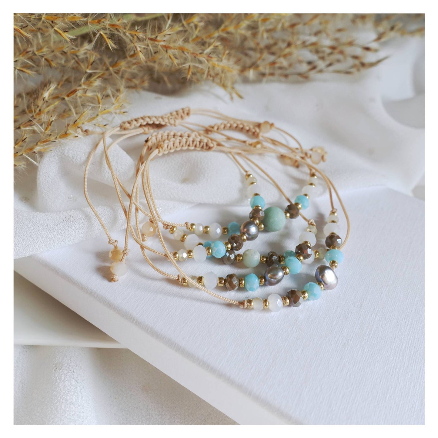 Natural Stone Bracelet with Blue Tourmaline, TD9219