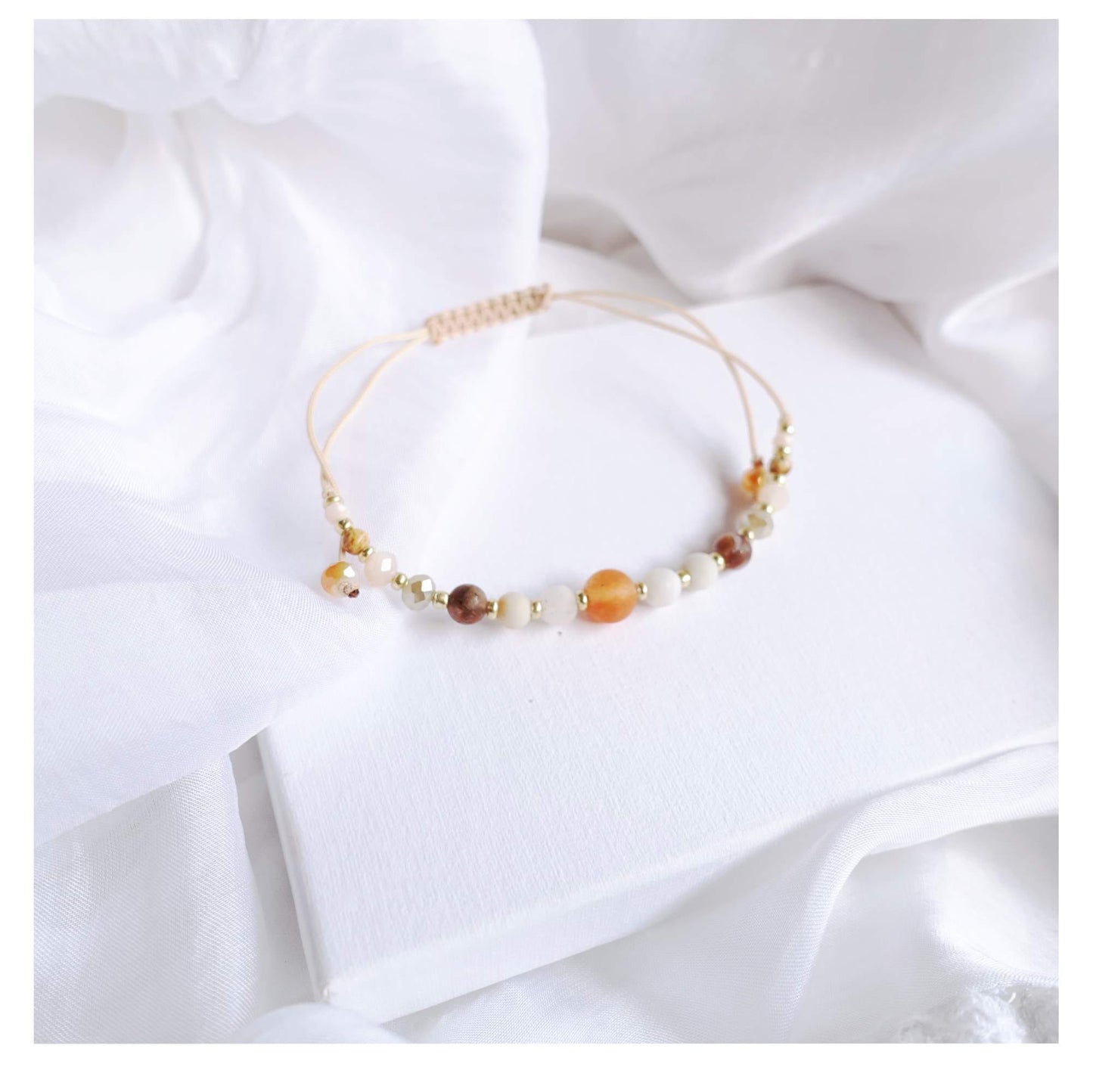 Bracelet with natural stones, orange aventurine, TD9220