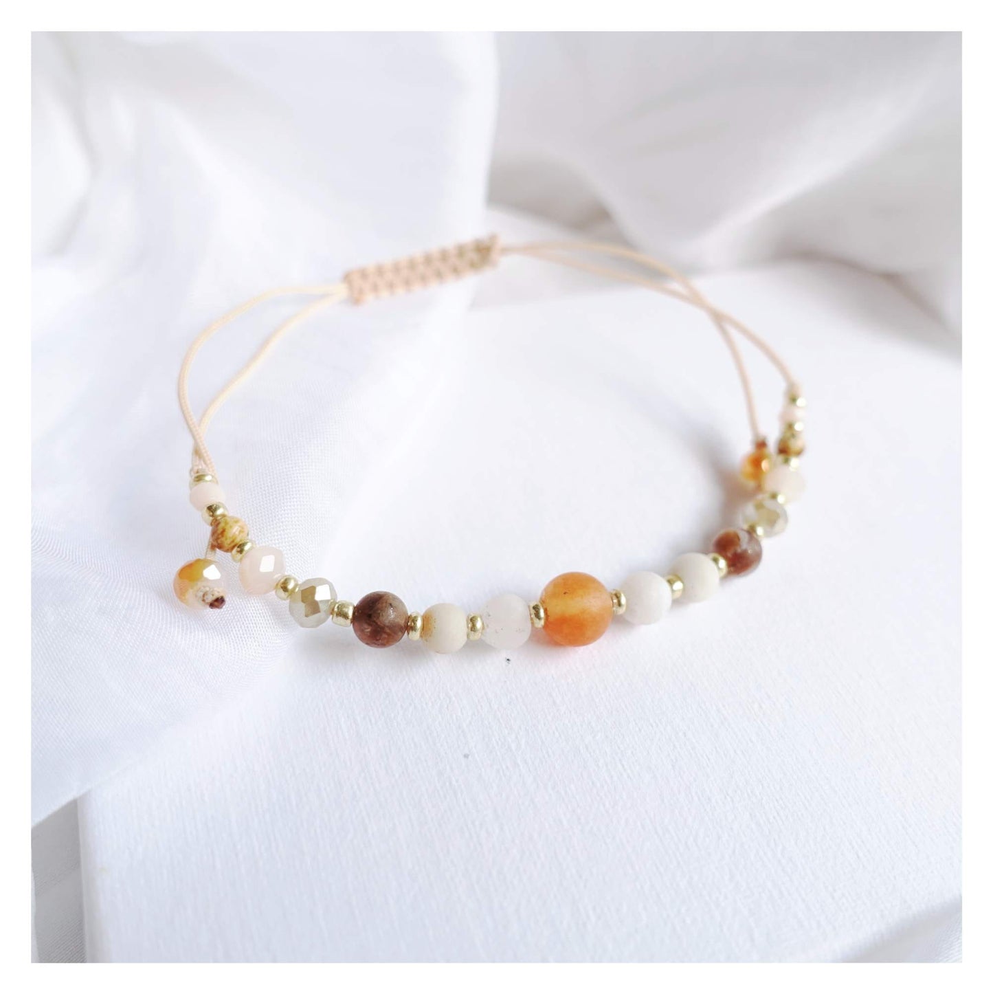 Bracelet with natural stones, orange aventurine, TD9220