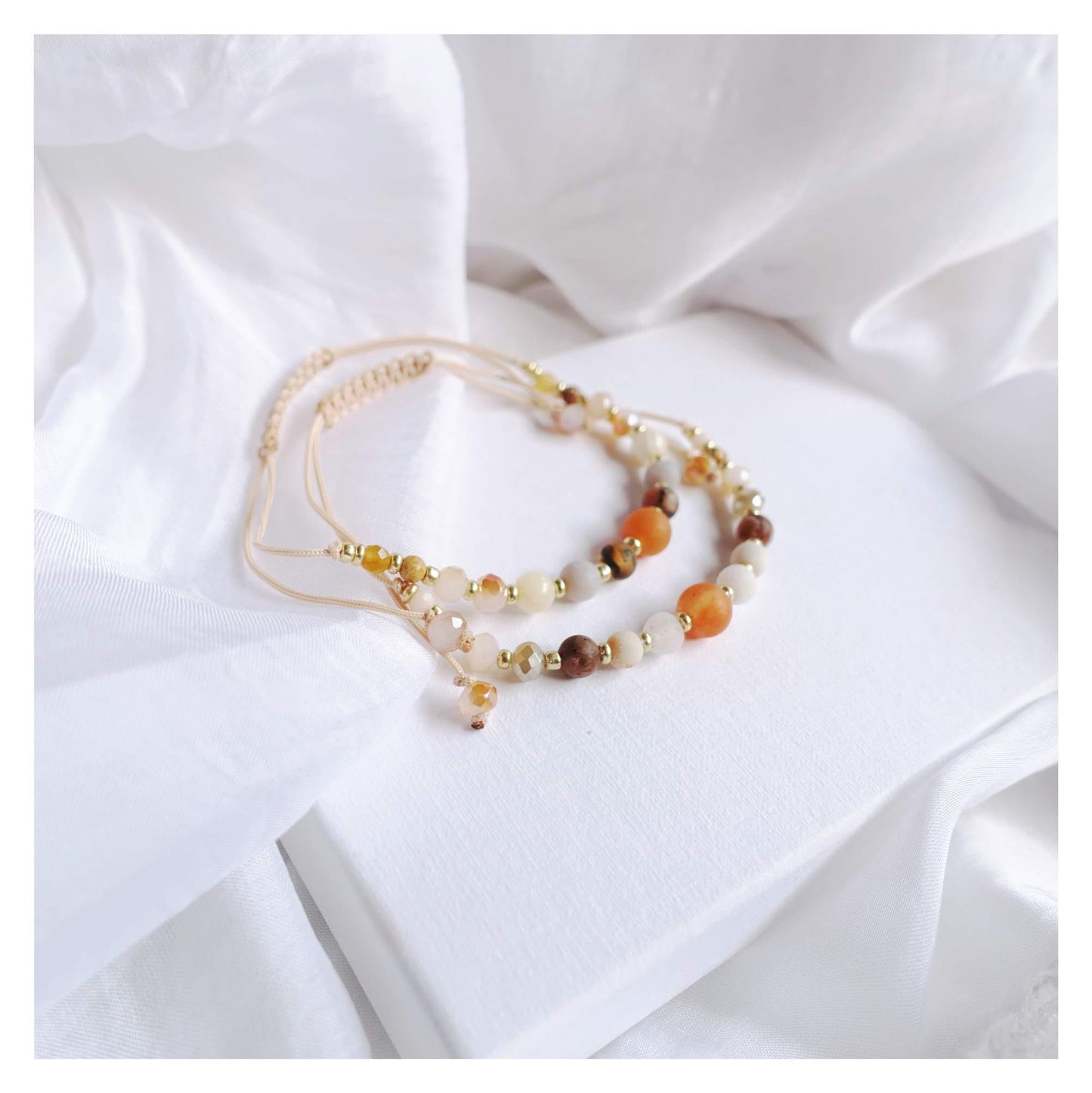 Bracelet with natural stones, orange aventurine, TD9220