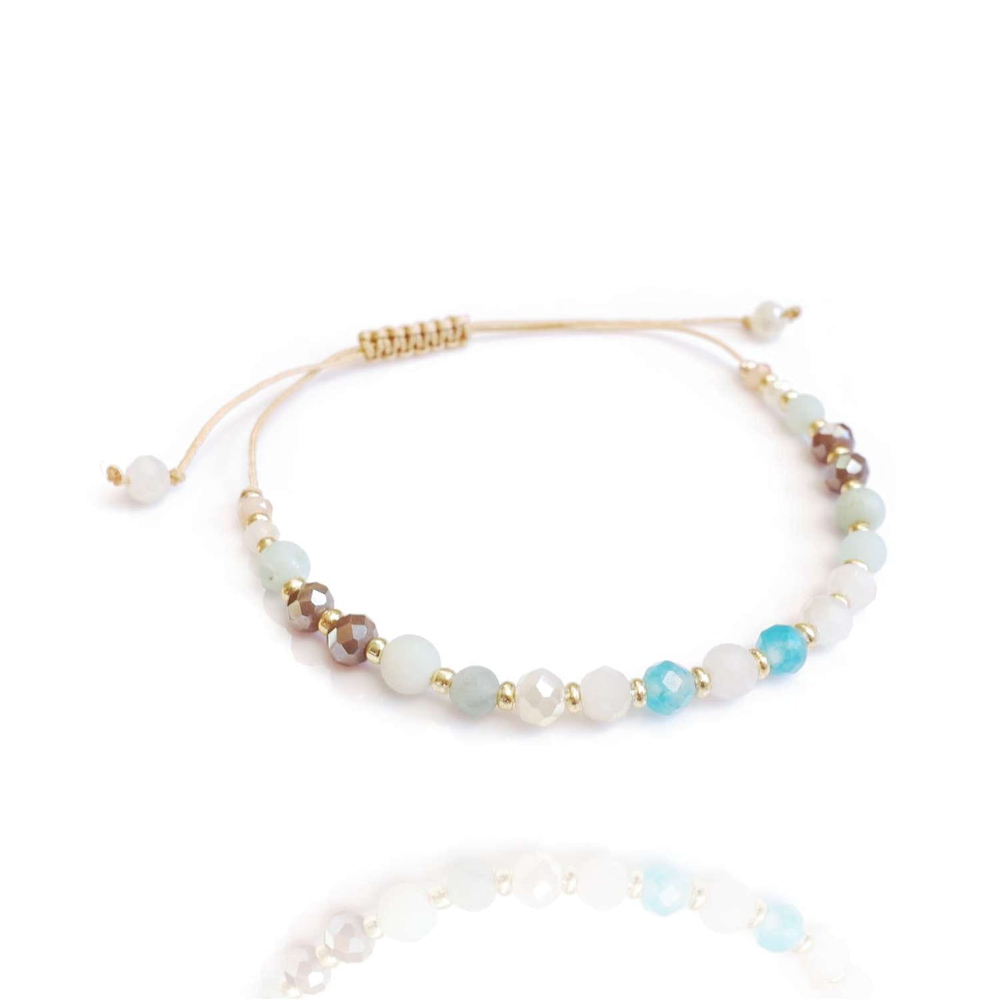 String bracelet with natural stones jade amazonite, TD92301