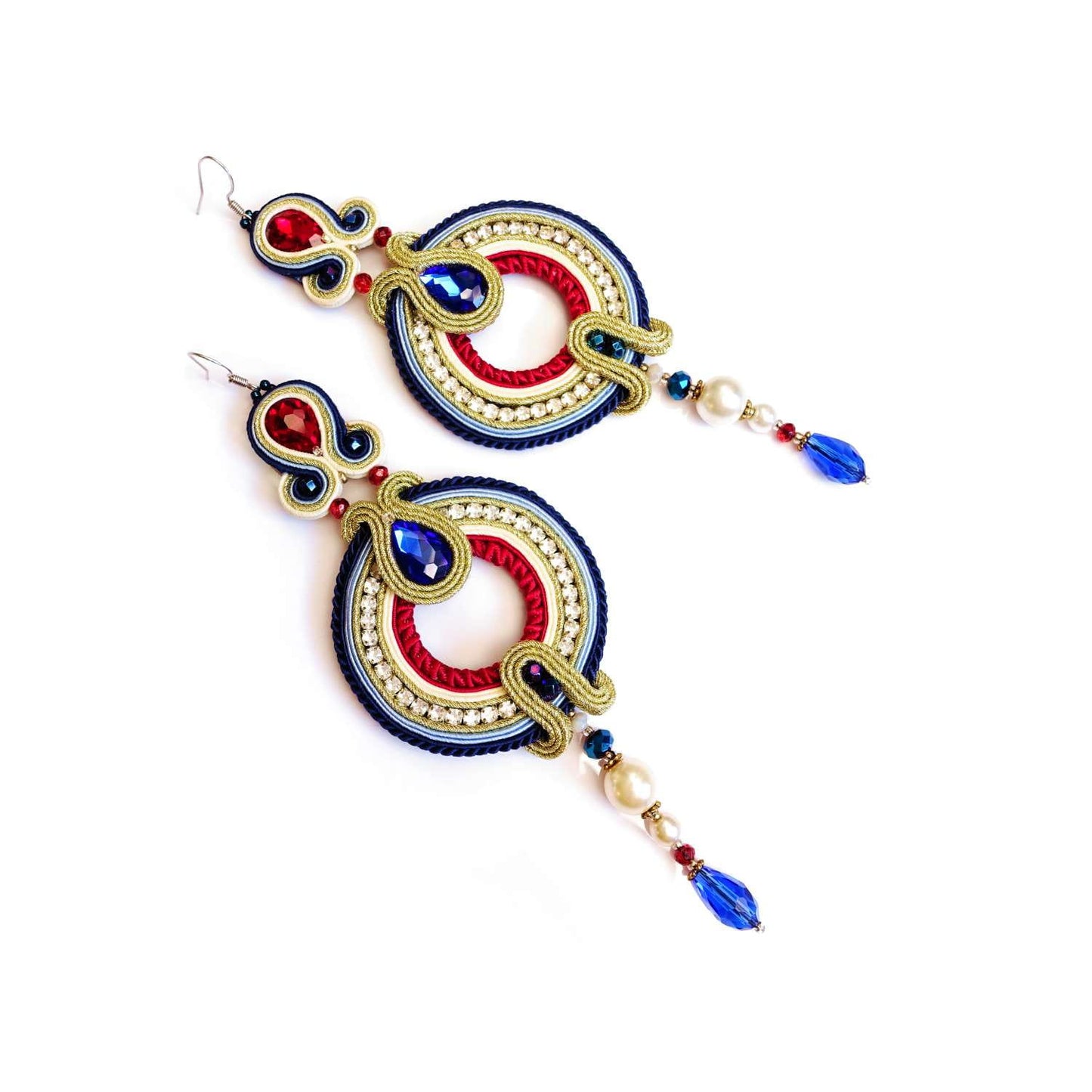 Colorful soutache hoop earrings 301 Thara