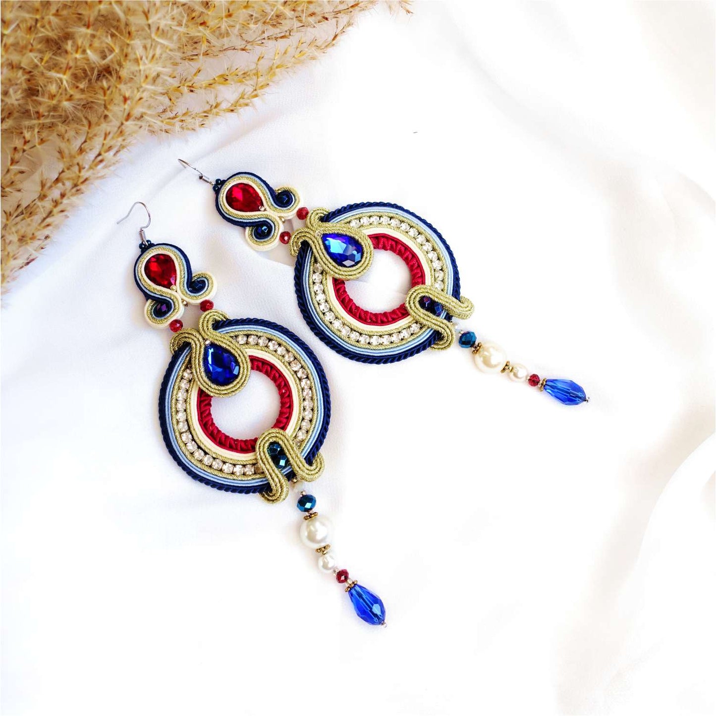 Colorful soutache hoop earrings 301 Thara