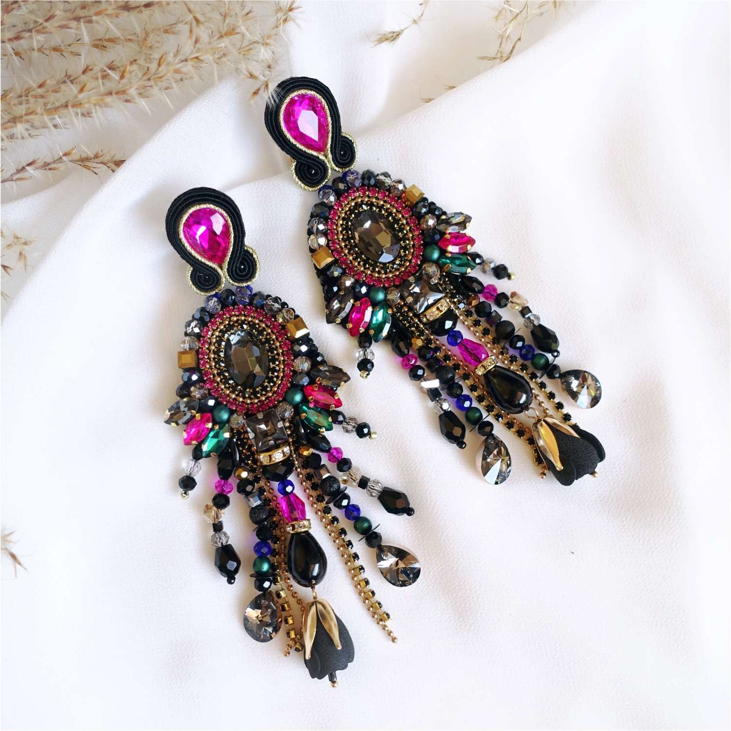Folk Crystal Earrings and 411 BlackFolk