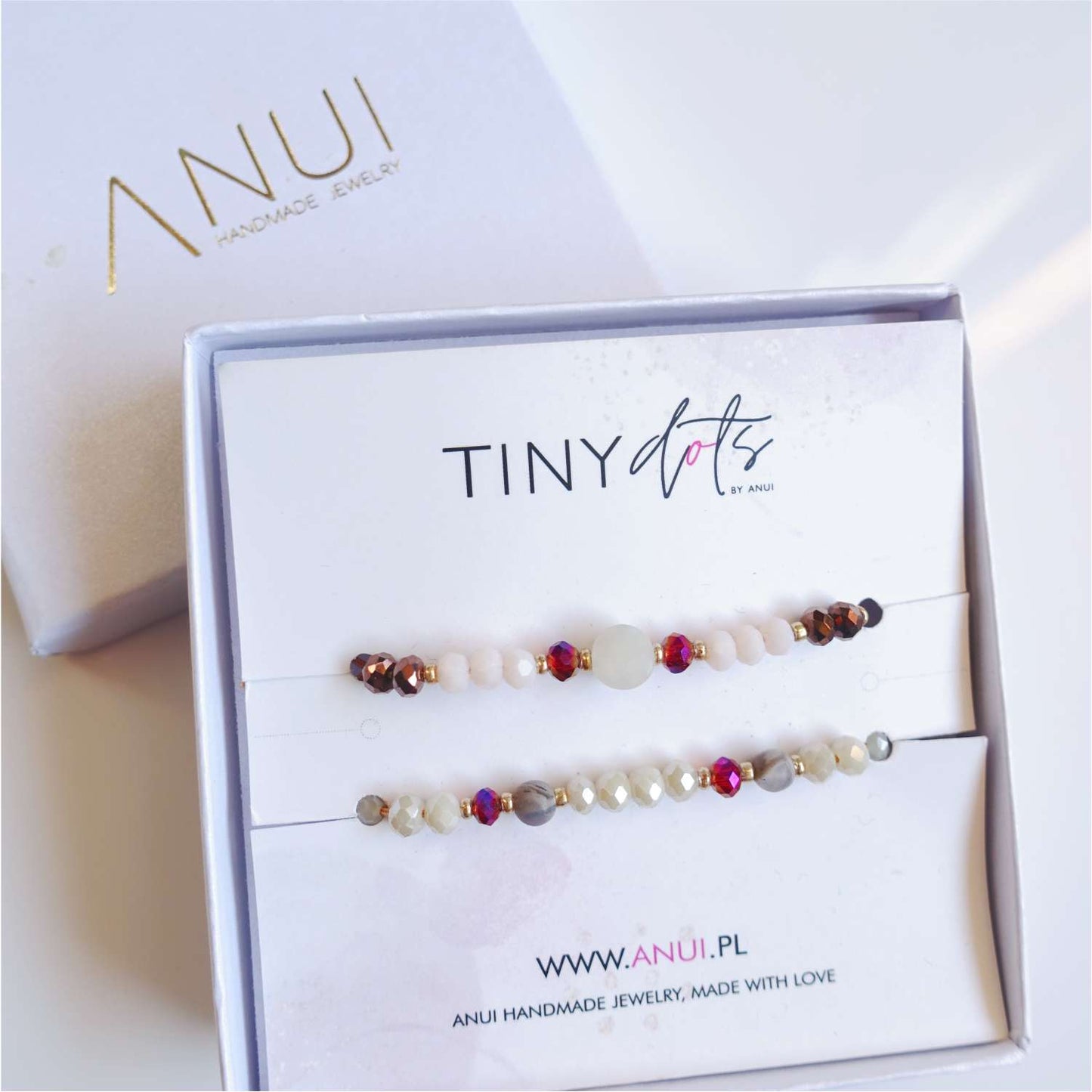 String bracelets with natural stones jade agate, TD9243