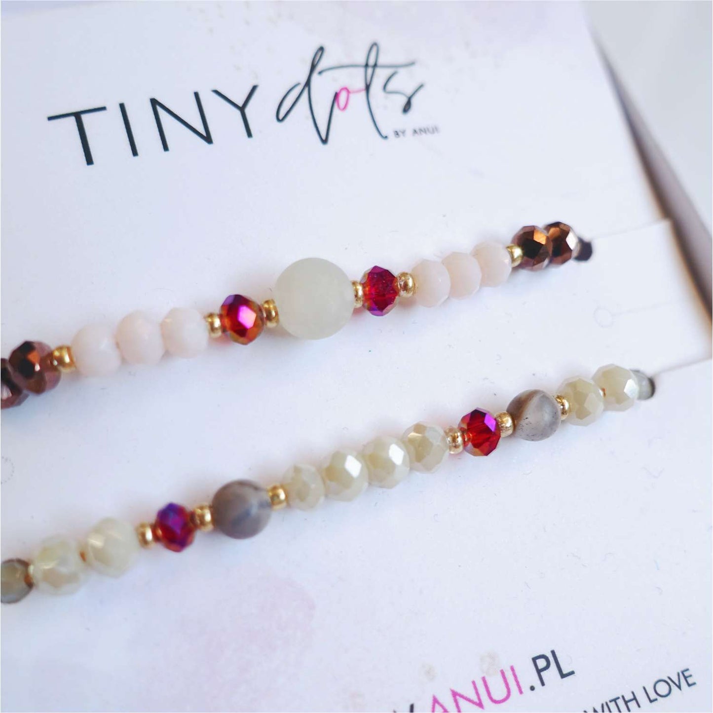 String bracelets with natural stones jade agate, TD9243