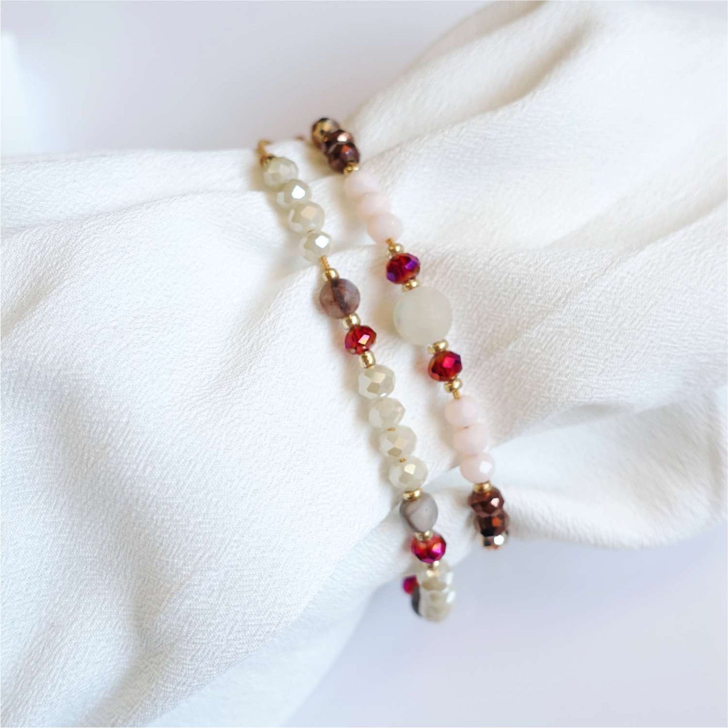 String bracelets with natural stones jade agate, TD9243