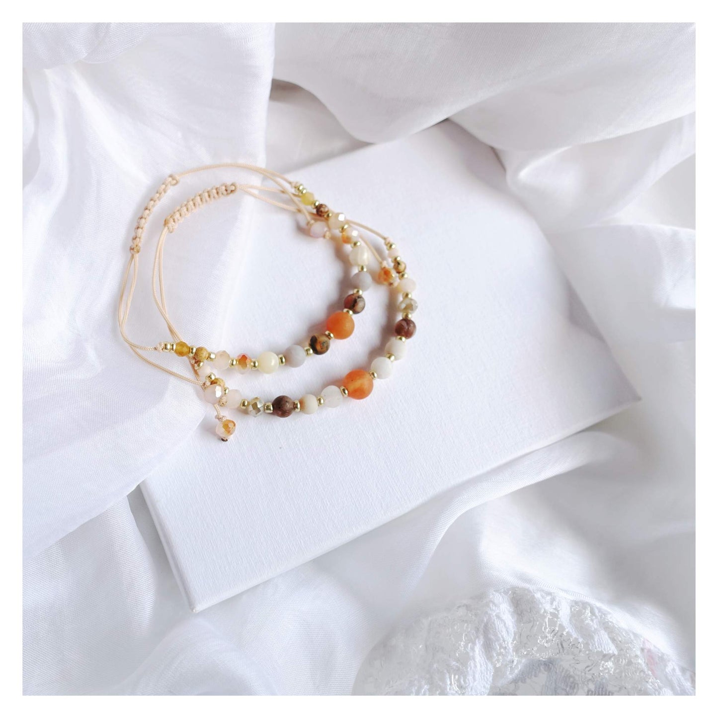 String bracelets with natural stones aventurine jade agate, TD9220