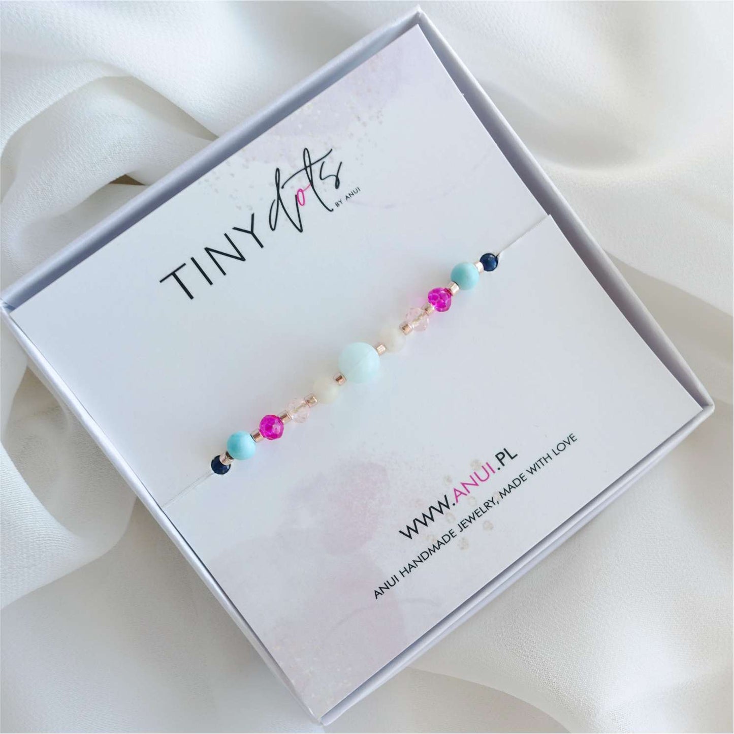 Bracelet made of natural stones lapis lazuli amazonite pearl, TD9120