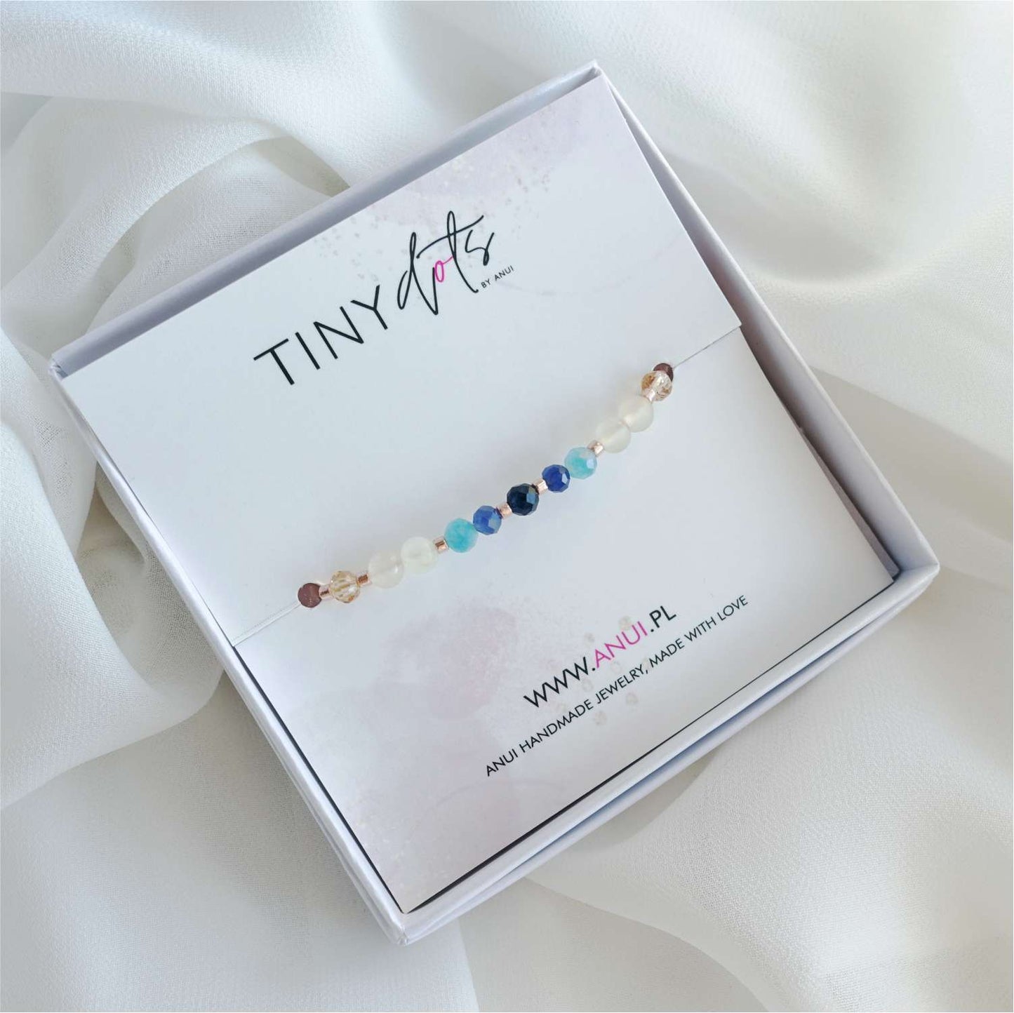 Blue Pink Natural Stone Bracelet, Sapphire Quartz Agate TD9150
