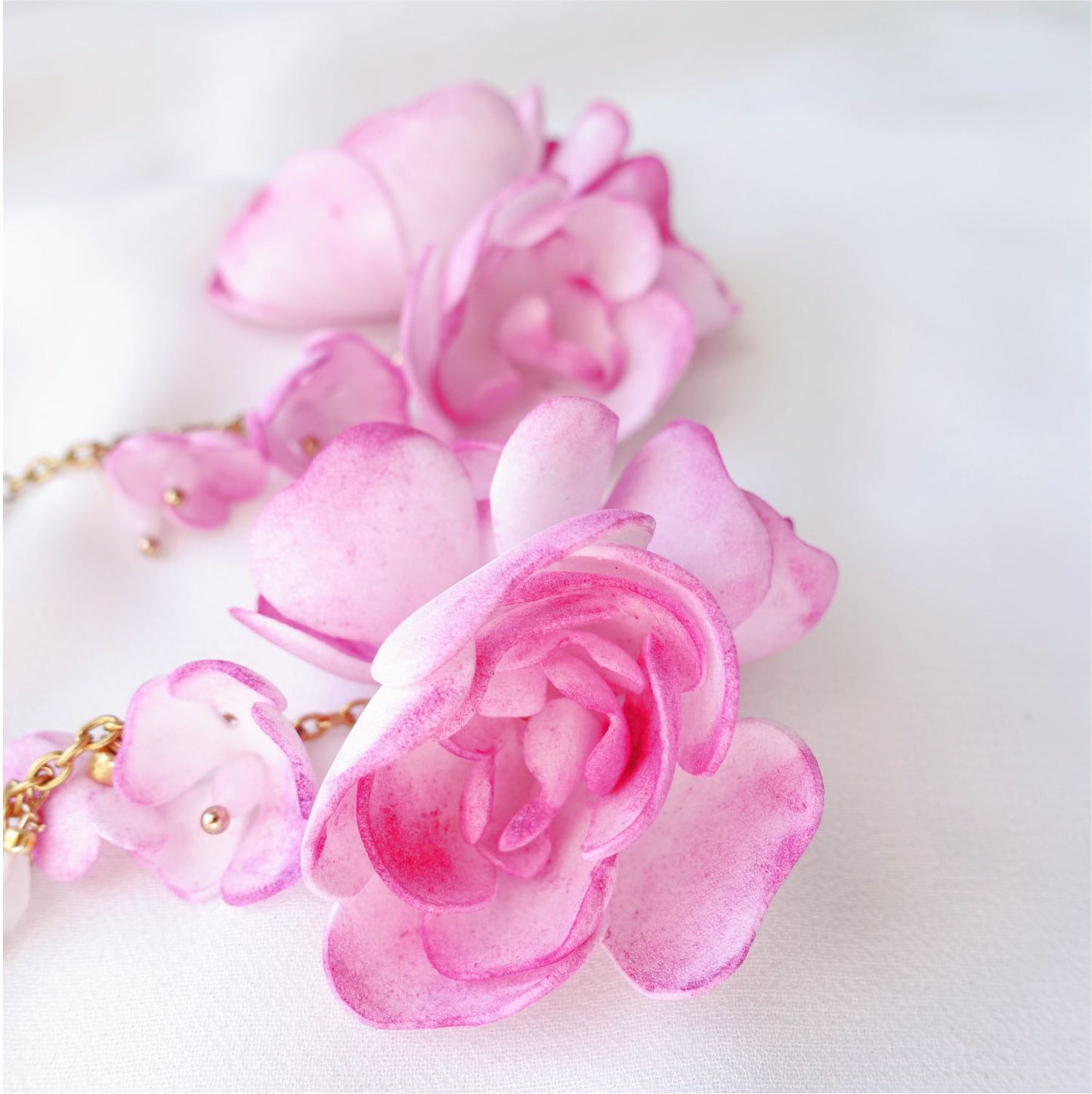 Pink Flower Earrings - 855 PinkOmbre Gardenia