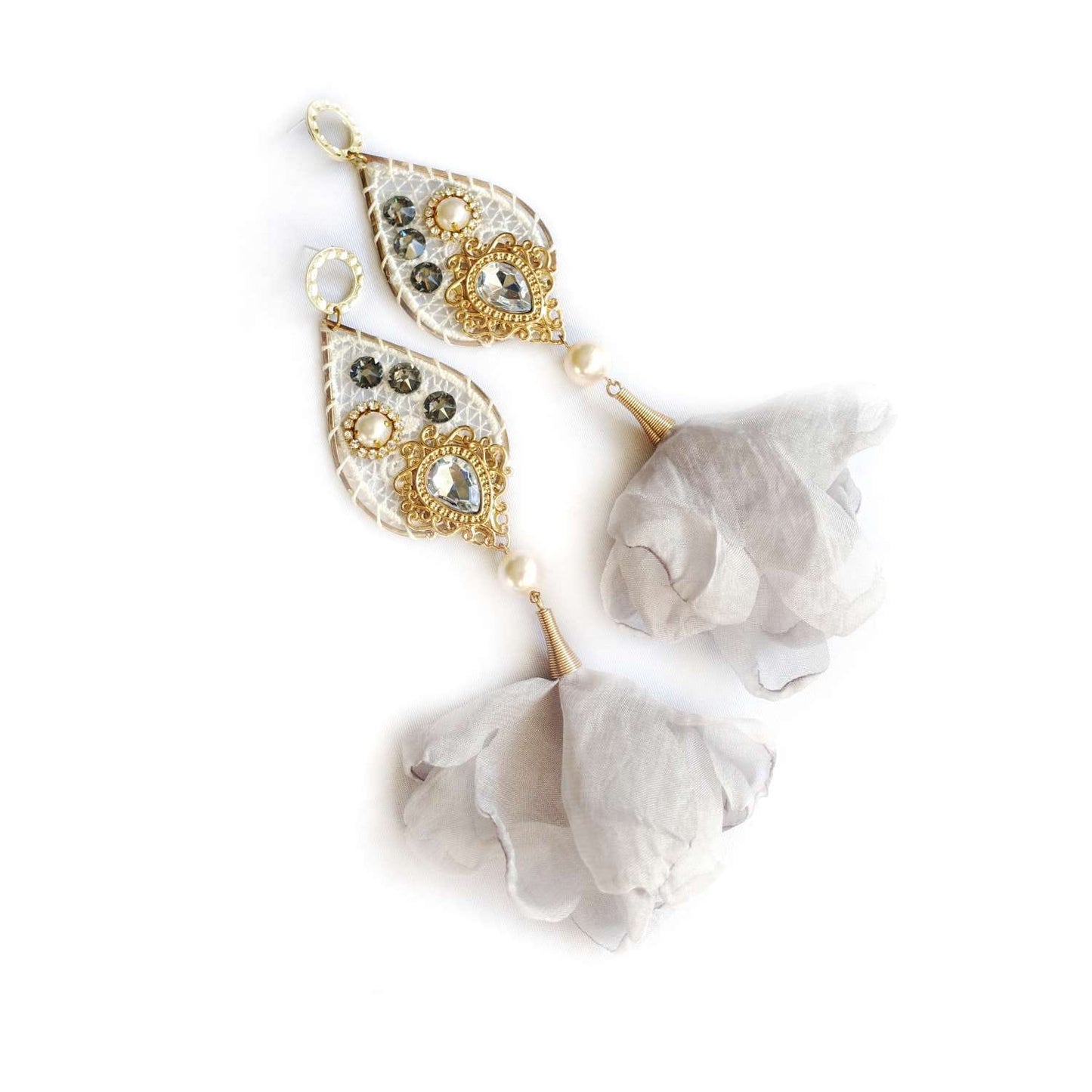 Białe kolczyki 501 ShadowWhite dream catcher