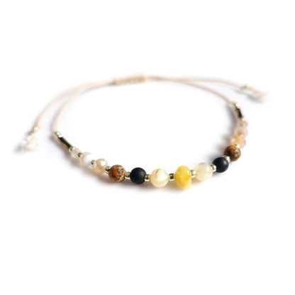 Bracelet with natural stones amber jasper agate jadeite, TD9152 LadyAmber