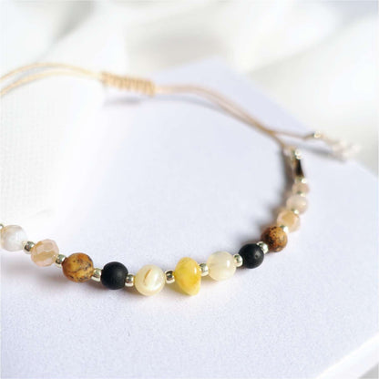 Bracelet with natural stones amber jasper agate jadeite, TD9152 LadyAmber