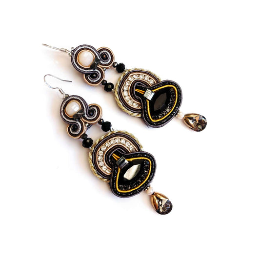 Mustard soutache earrings 115 Makamane I