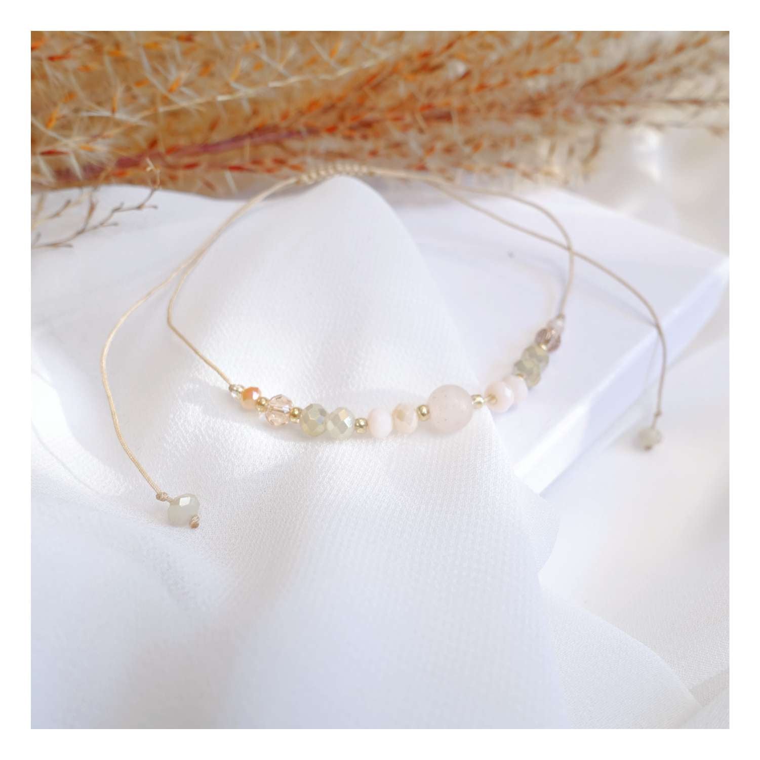 Pulsera de hilo de jadeíta natural "Novia a ser novia", TD9270 TeamBride