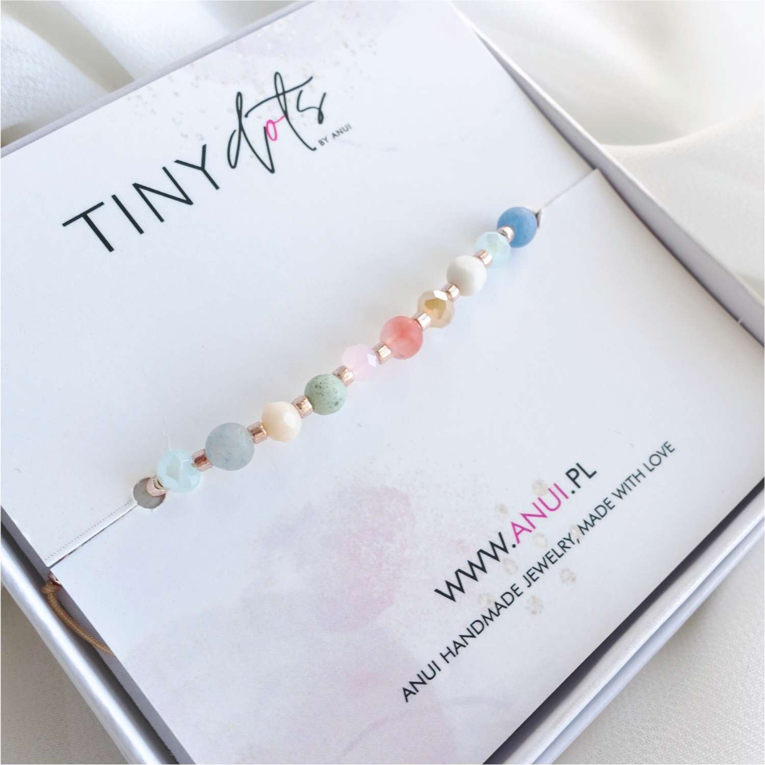 Bracelet with colorful natural stones amazonite aventurine agate, TD9140 LadyPastel