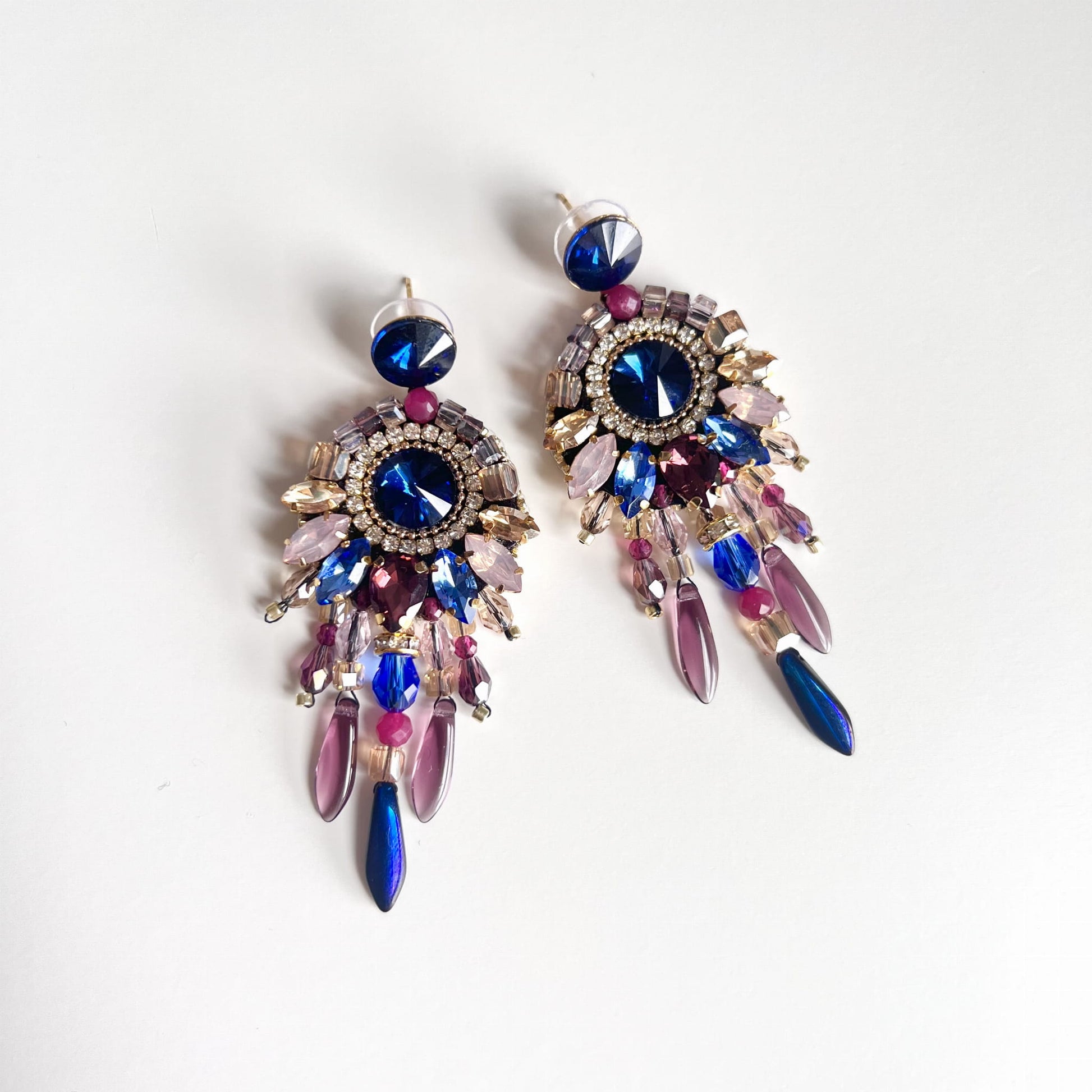 Pendientes de cristal con rubíes 418 AzulVioleta