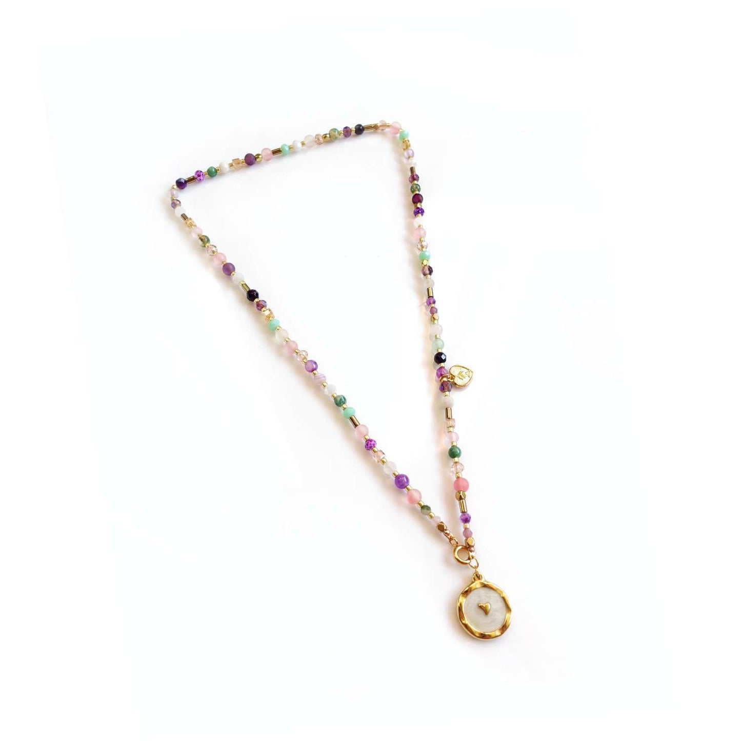Love and luck necklace with natural stones TD20100