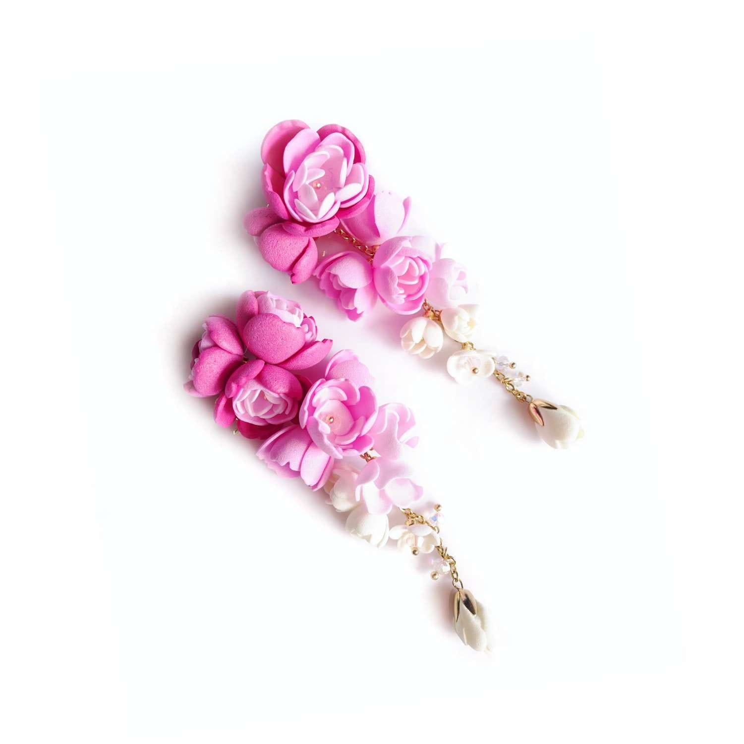 Pendientes de flor de uva rosa ombré 863 Uvas rosa ombré