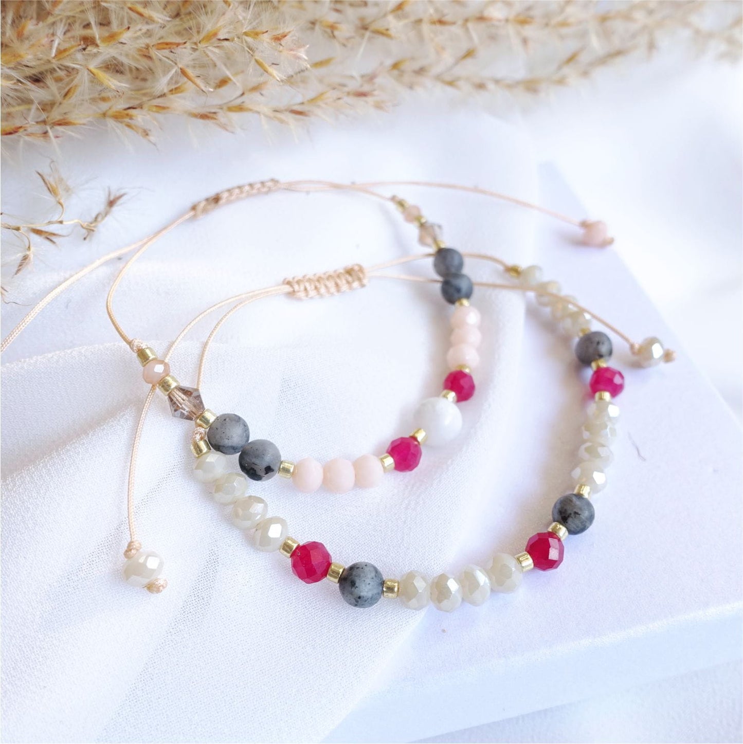 Two string bracelets with rubies TD92441