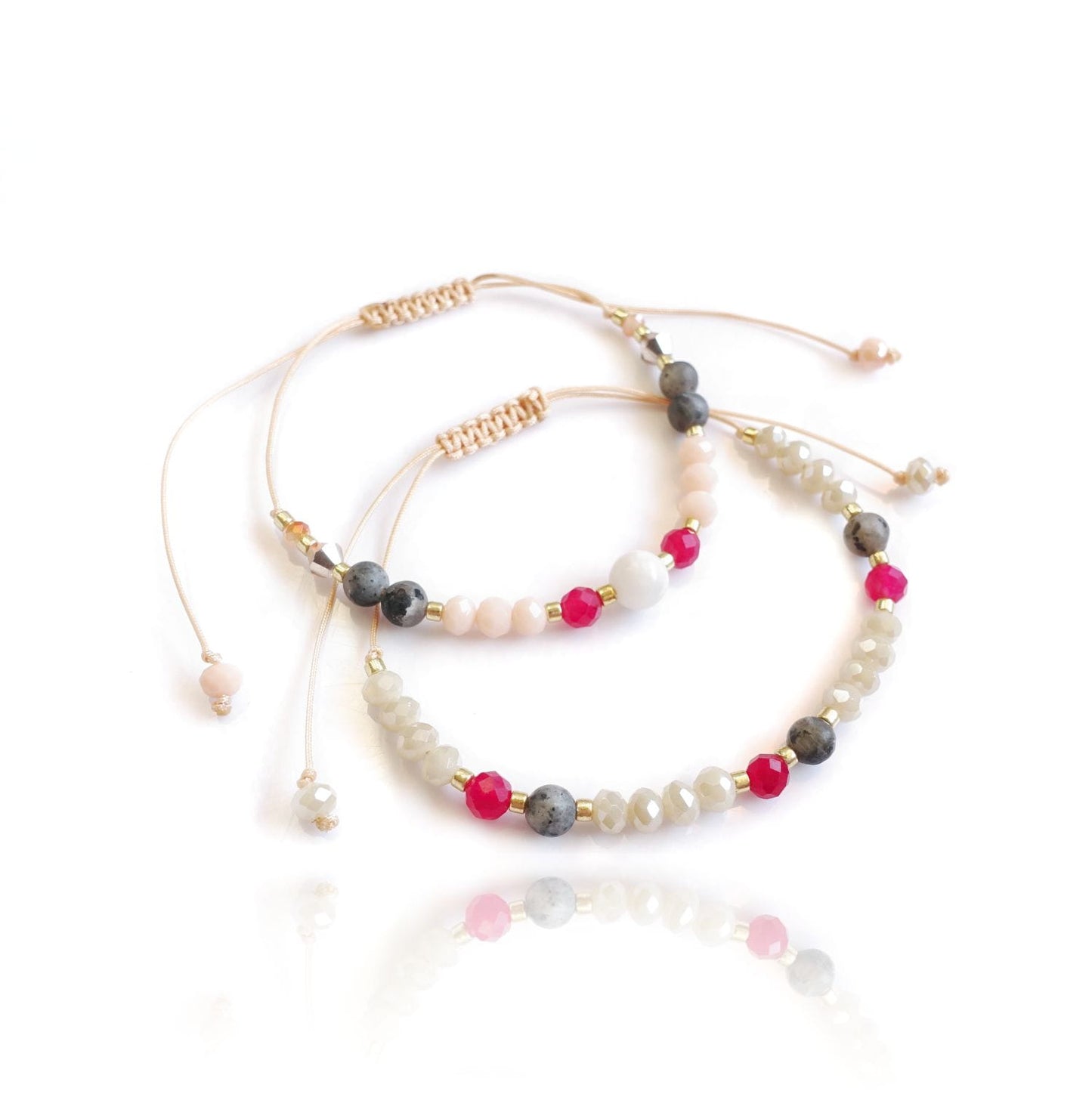 Two string bracelets with rubies TD92441