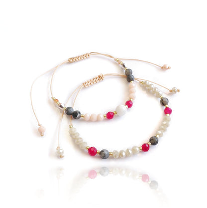 Two string bracelets with rubies TD92441