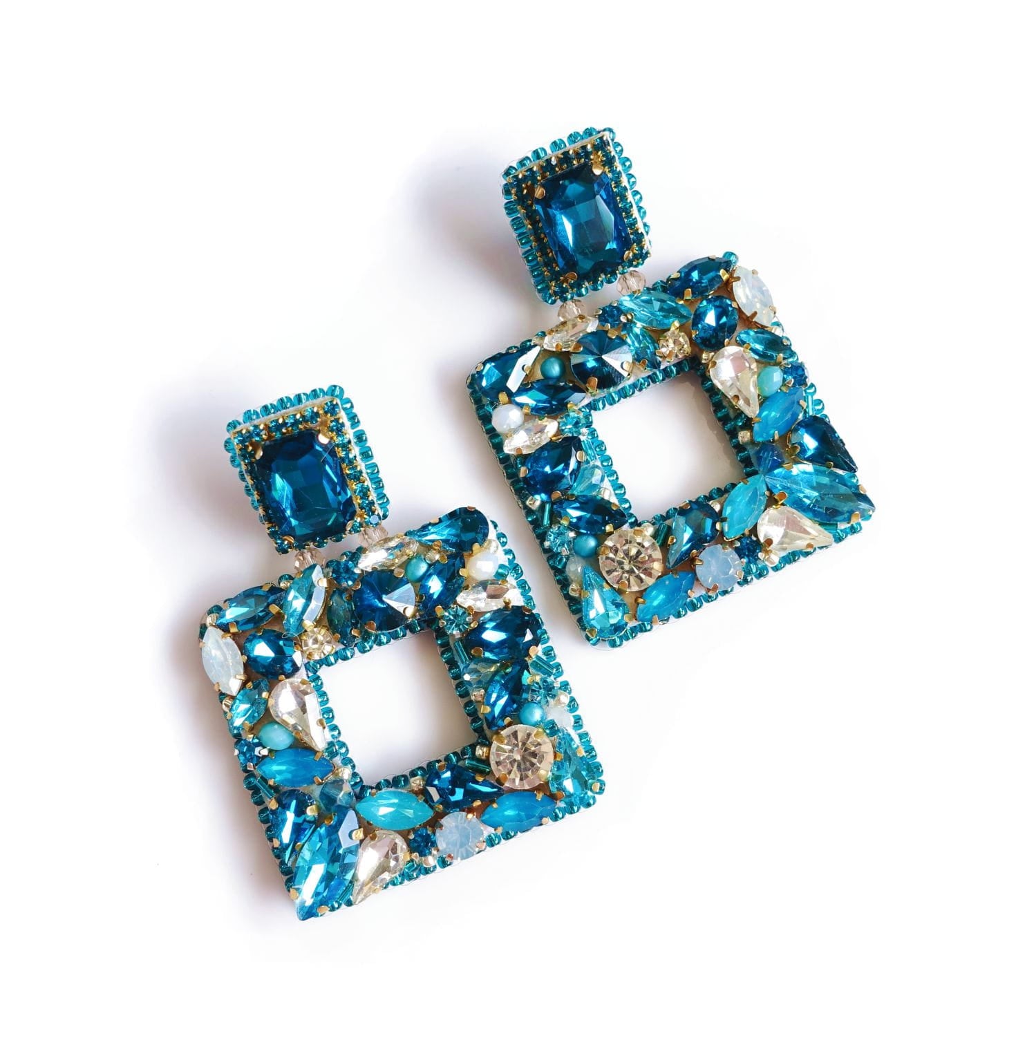 Pendientes de cristal turquesa 422 Cristal turquesa
