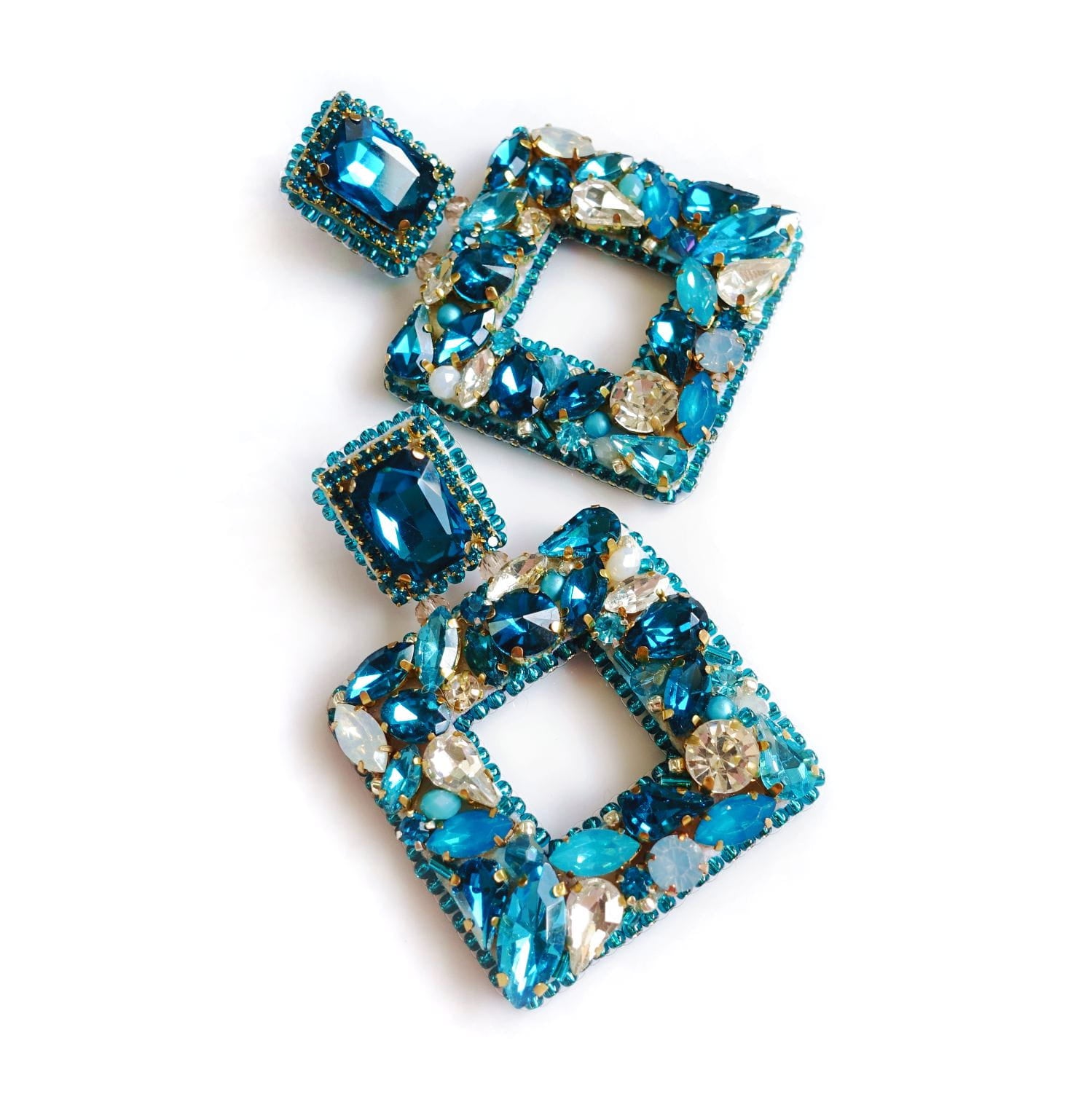 Pendientes de cristal turquesa 422 Cristal turquesa